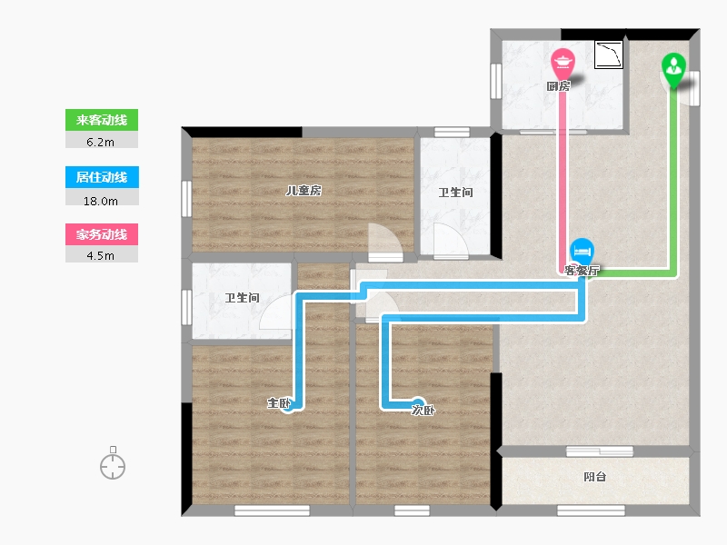 广东省-深圳市-蓝郡公馆-100.80-户型库-动静线