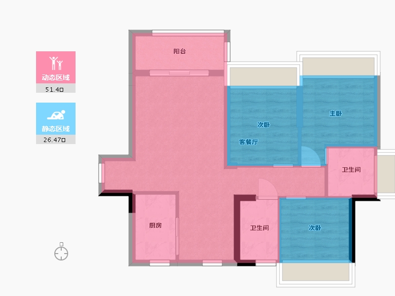 广东省-中山市-祥圣富地-69.24-户型库-动静分区