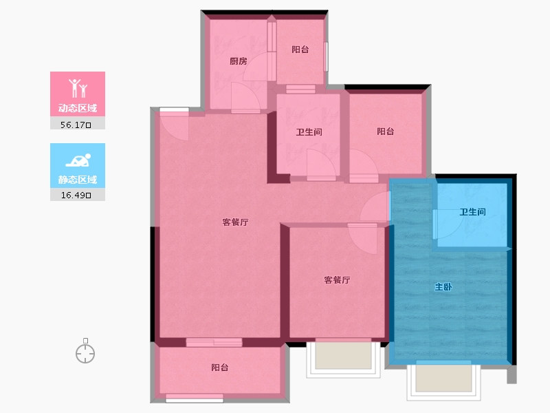 广东省-深圳市-半山悦海花园-63.38-户型库-动静分区