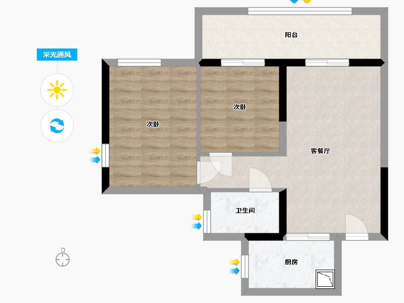 广东省-深圳市-星河山海半岛-61.60-户型库-采光通风