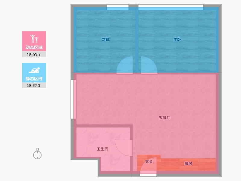 宁夏回族自治区-银川市-金色阳光颐养公寓-42.40-户型库-动静分区