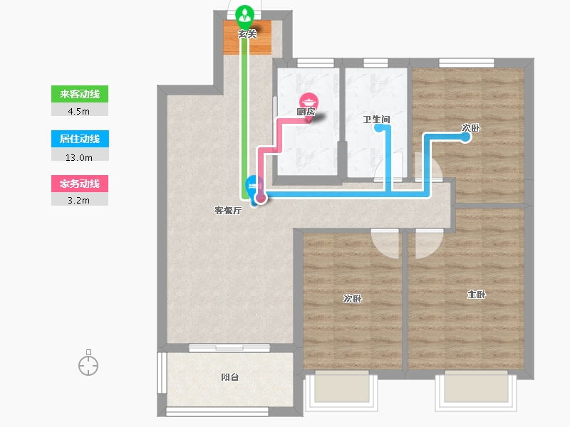 安徽省-六安市-新滨湖孔雀城-74.40-户型库-动静线