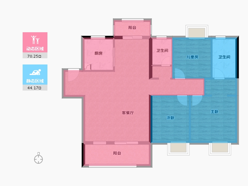 湖北省-武汉市-中锐滨湖尚城-103.31-户型库-动静分区