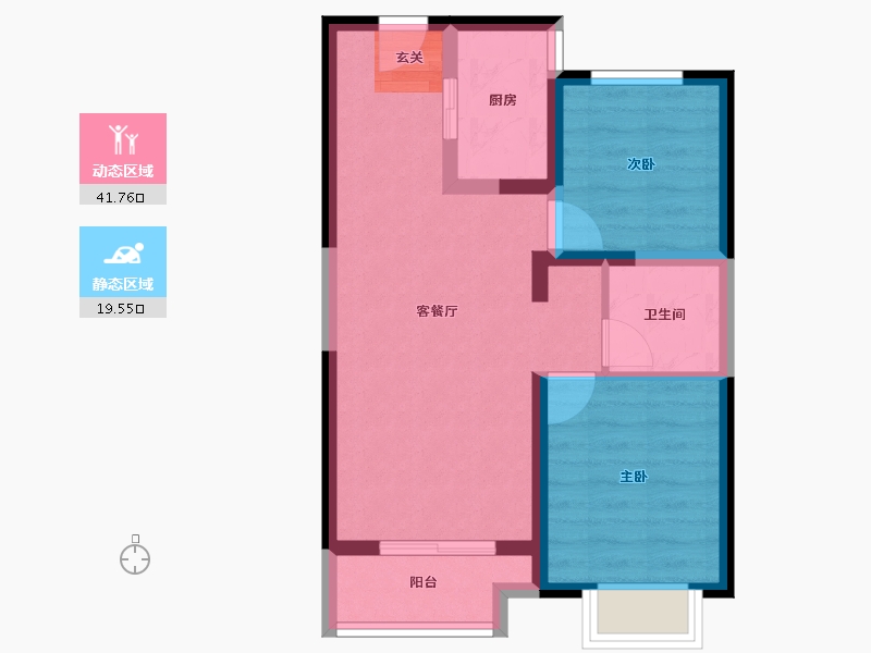 山西省-太原市-万科城市之光・东望-53.93-户型库-动静分区