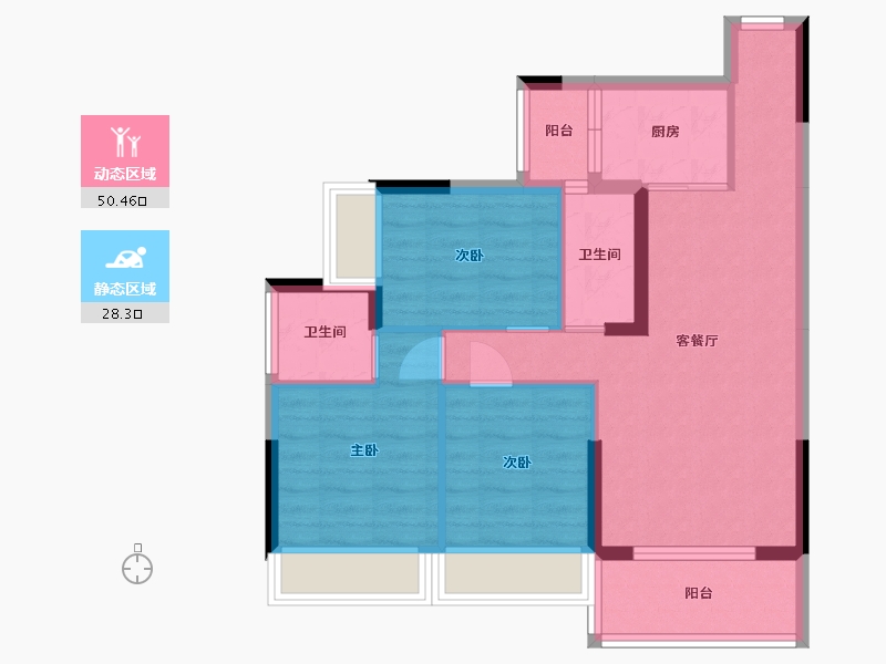 广东省-中山市-祥圣富地-69.78-户型库-动静分区