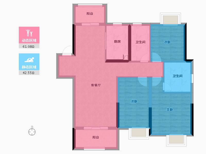 湖北省-武汉市-中锐滨湖尚城-92.37-户型库-动静分区