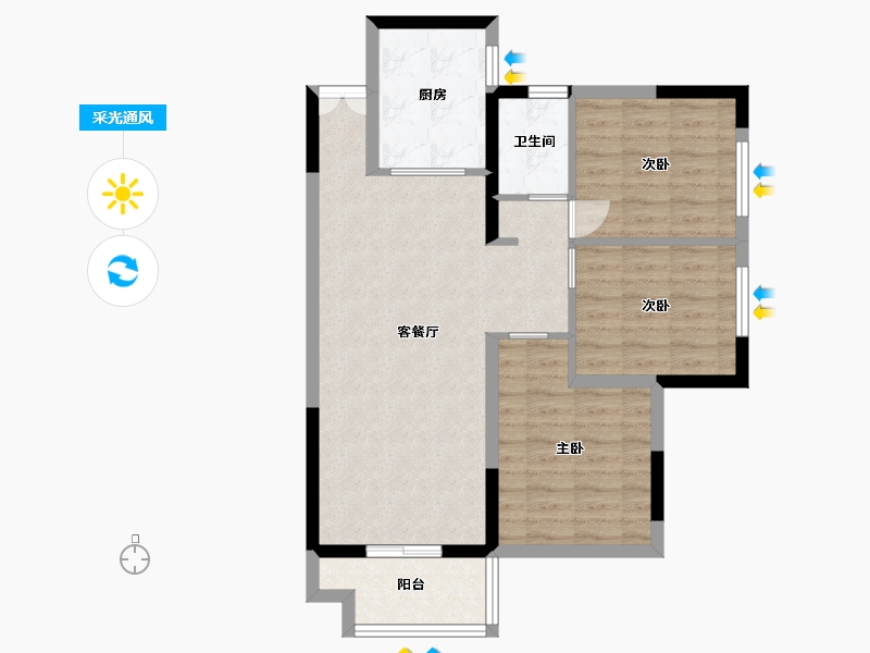 广东省-中山市-名爵玖悦-73.19-户型库-采光通风