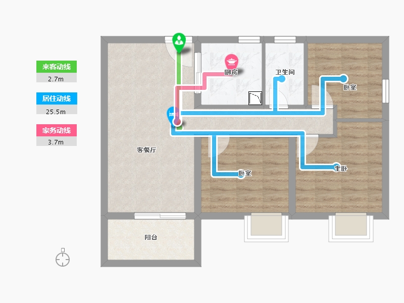 湖北省-武汉市-金川・纯水岸-64.86-户型库-动静线