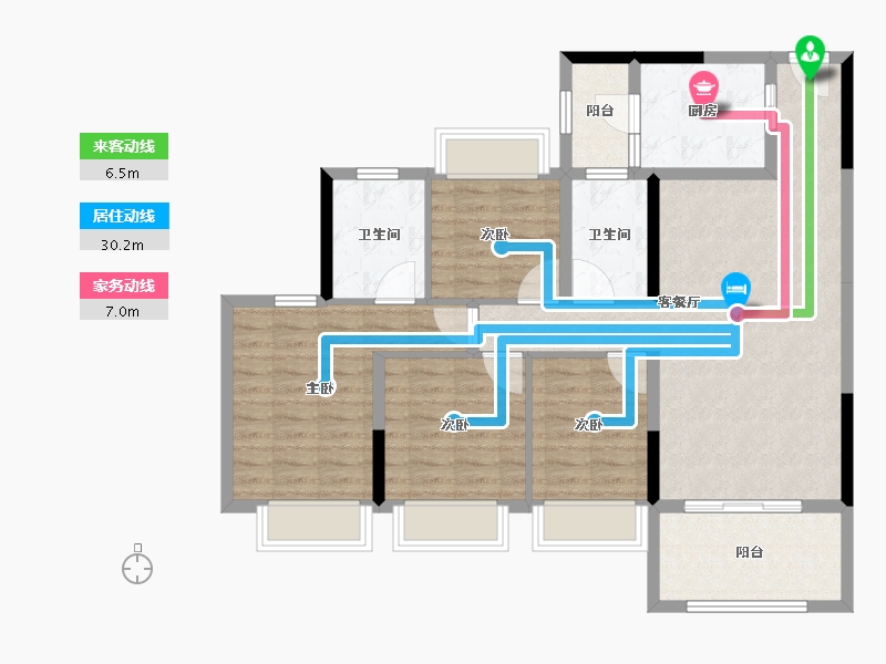 广东省-中山市-融创溪湾首府-100.05-户型库-动静线