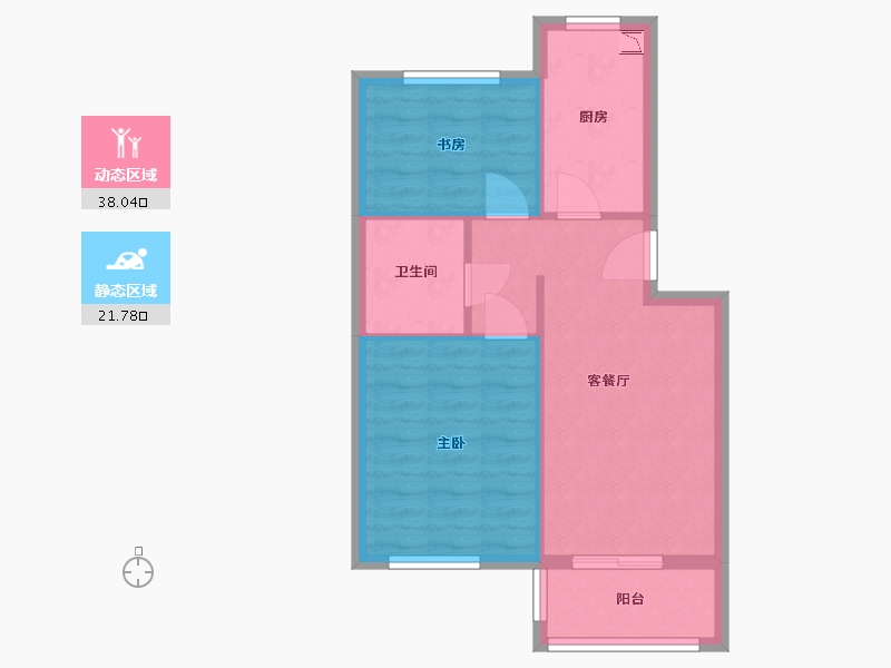 安徽省-黄山市-书香雅苑-53.54-户型库-动静分区