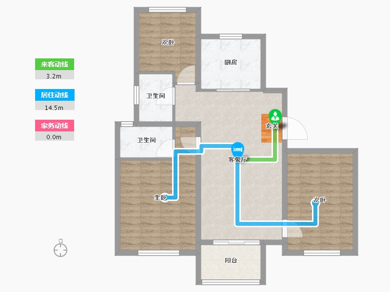 宁夏回族自治区-银川市-碧桂园翡翠湾-92.00-户型库-动静线