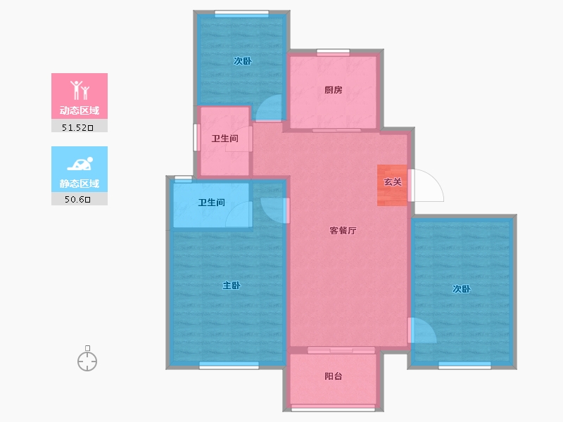 宁夏回族自治区-银川市-碧桂园翡翠湾-92.00-户型库-动静分区