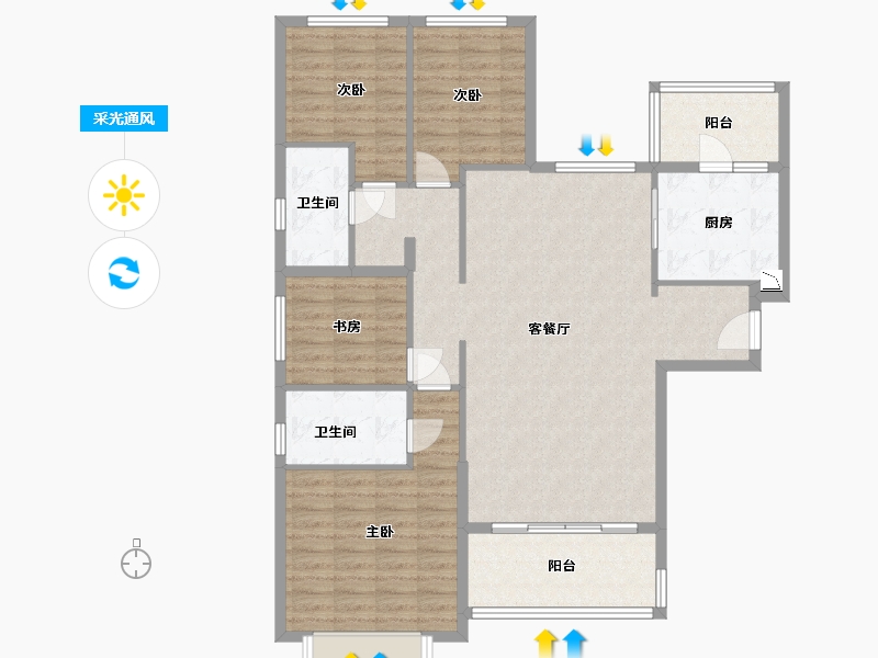 河北省-邯郸市-恒大绿洲-120.00-户型库-采光通风