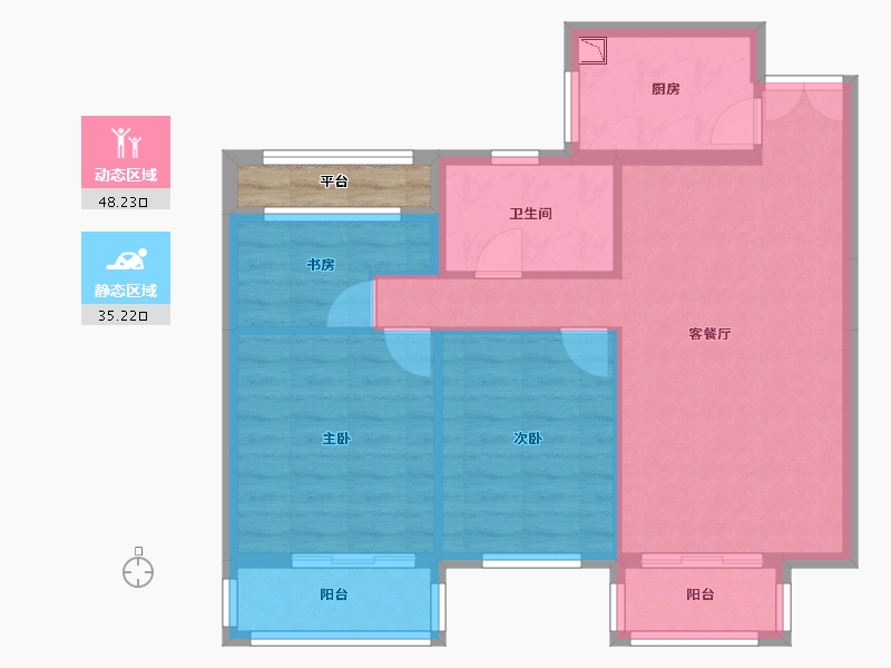 浙江省-湖州市-琥珀公馆-77.27-户型库-动静分区