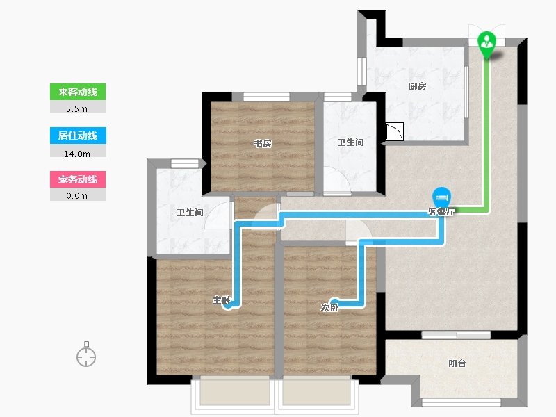 江苏省-徐州市-宝龙世家-79.20-户型库-动静线