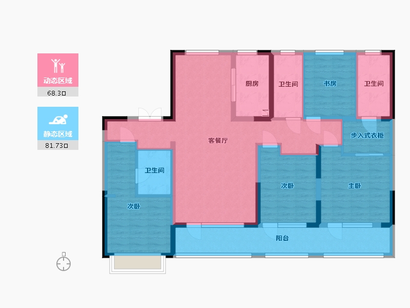 山东省-济南市-济南中海云麓公馆-133.67-户型库-动静分区