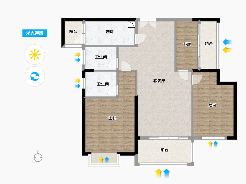 福建省-漳州市-招商卡达凯斯-109.00-户型库-采光通风