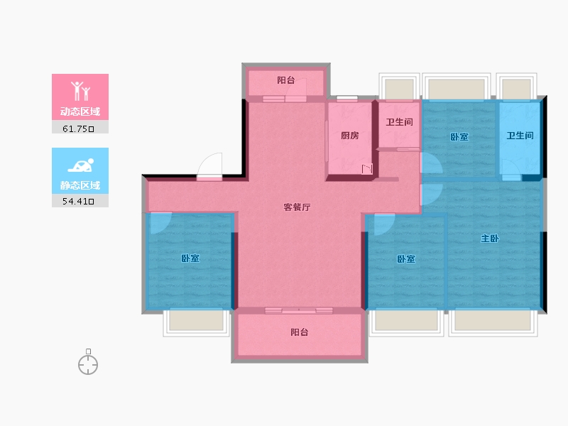 湖北省-武汉市-松滋交投・碧桂园-104.00-户型库-动静分区