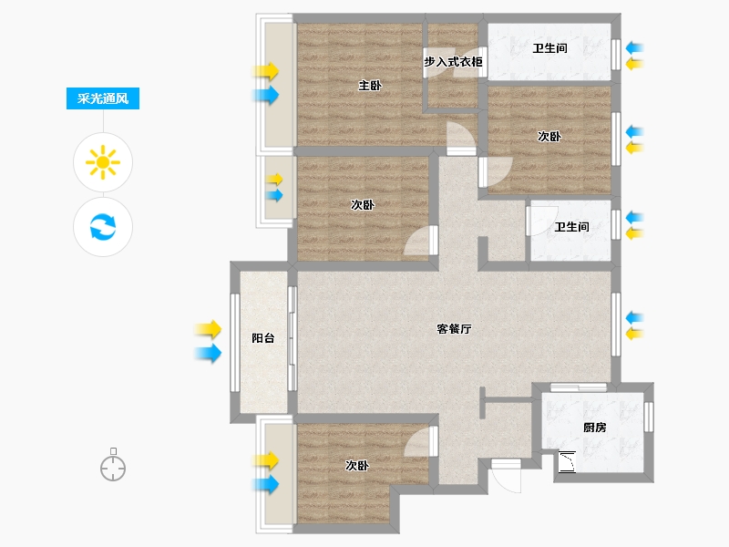 山东省-淄博市-中南紫云集-100.73-户型库-采光通风