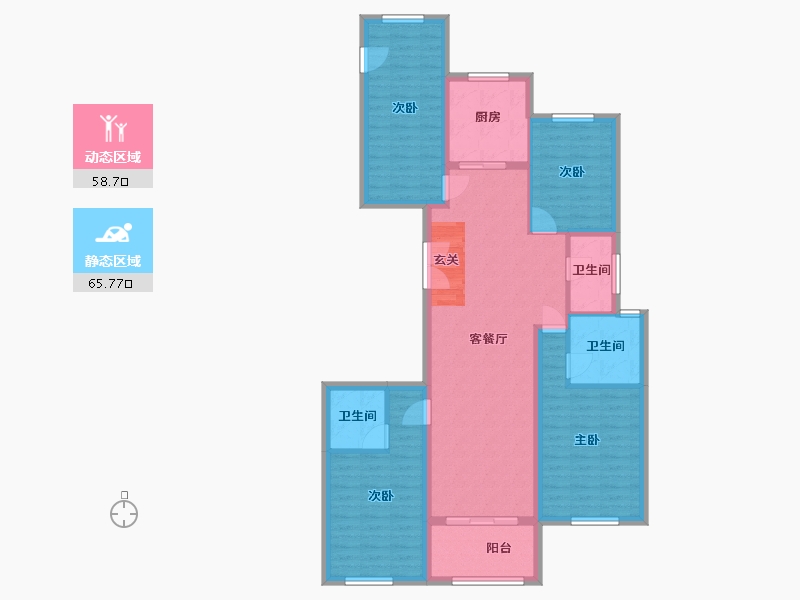 浙江省-金华市-滨江壹品-111.98-户型库-动静分区