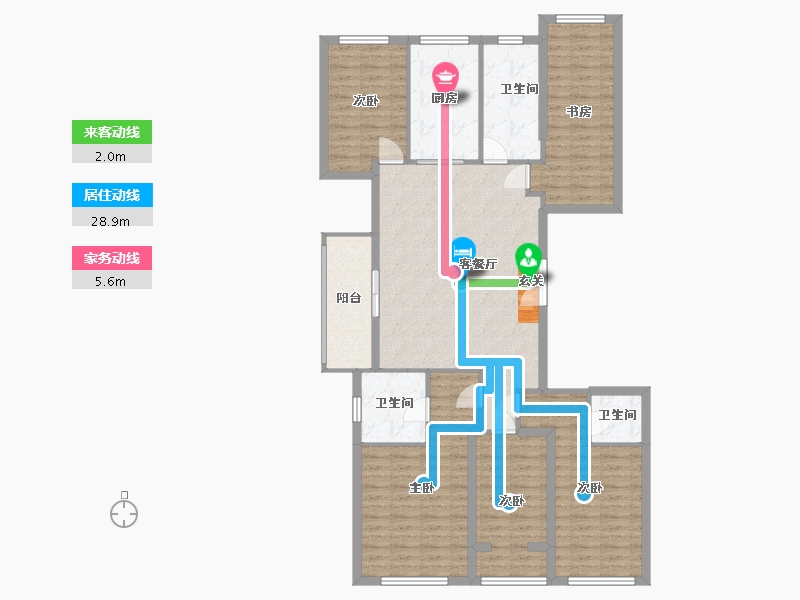 浙江省-金华市-滨江壹品-128.01-户型库-动静线