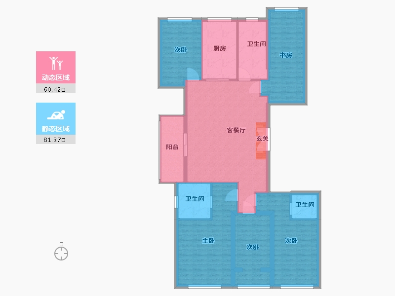 浙江省-金华市-滨江壹品-128.01-户型库-动静分区