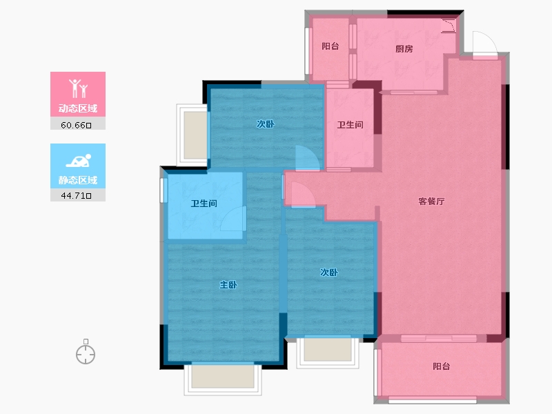 广东省-河源市-河源恒大滨江左岸-94.41-户型库-动静分区