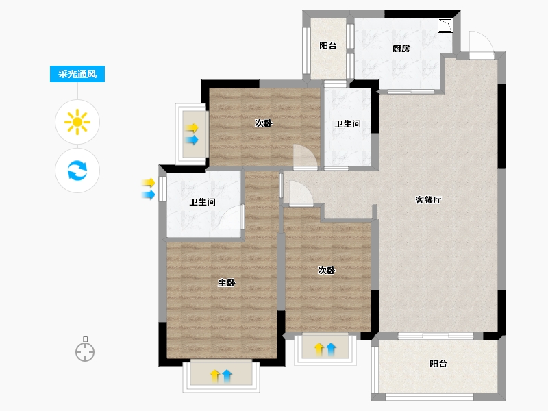 广东省-河源市-河源恒大滨江左岸-94.41-户型库-采光通风