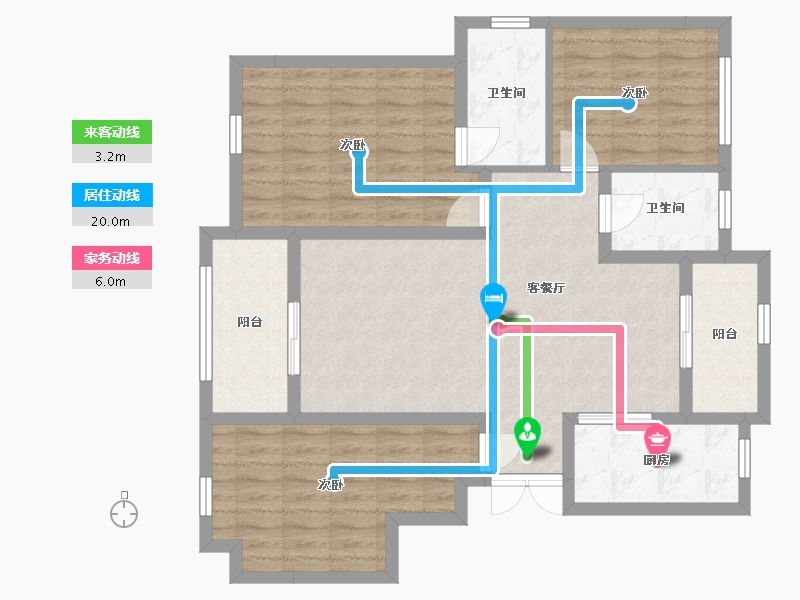 重庆-重庆市-璧山俊豪城西区-95.07-户型库-动静线