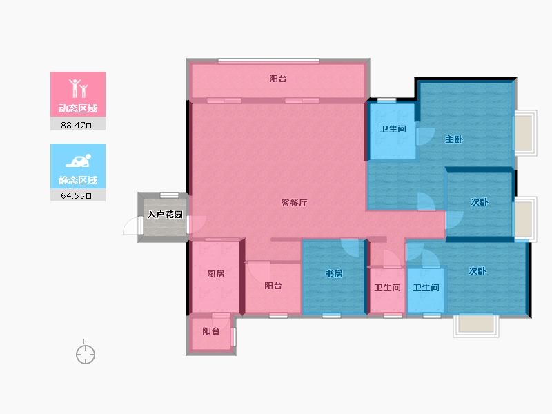 广东省-深圳市-半山悦海花园-141.52-户型库-动静分区