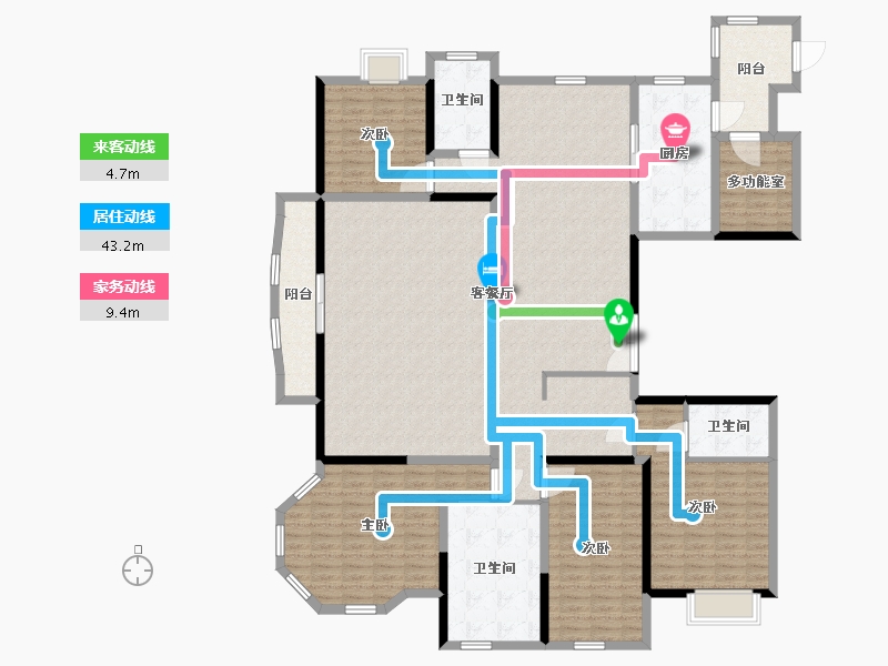 江苏省-无锡市-绿地观澜湾-204.80-户型库-动静线