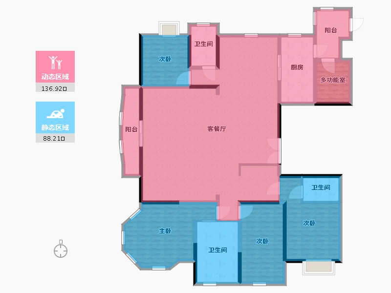 江苏省-无锡市-绿地观澜湾-204.80-户型库-动静分区