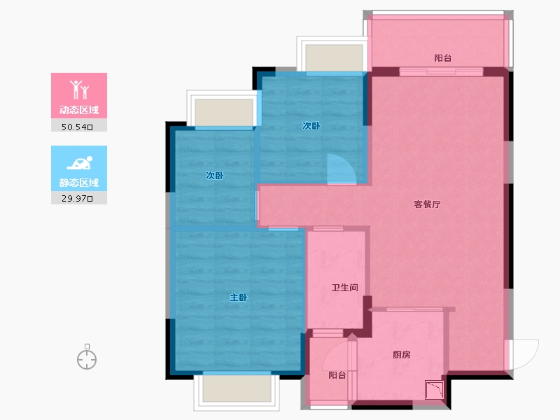 广东省-河源市-河源恒大滨江左岸-72.00-户型库-动静分区