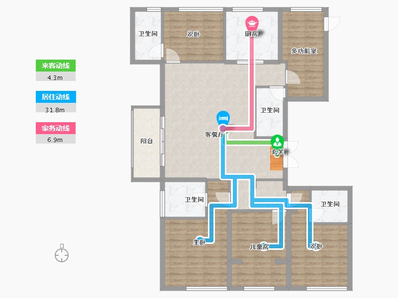 浙江省-金华市-滨江壹品-144.00-户型库-动静线