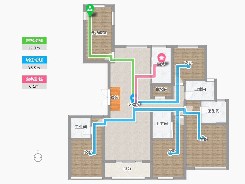 浙江省-金华市-滨江壹品-147.24-户型库-动静线