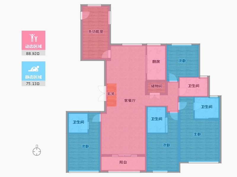 浙江省-金华市-滨江壹品-147.24-户型库-动静分区