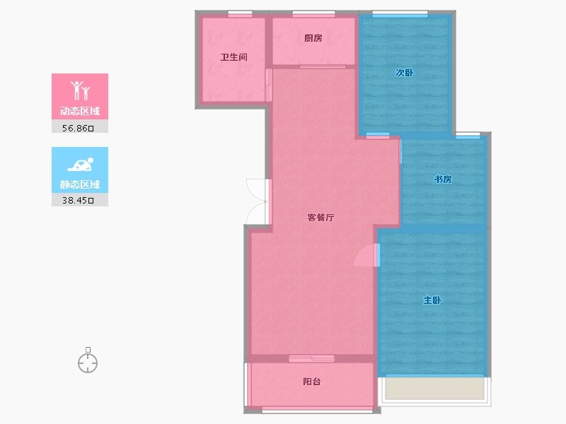 江苏省-连云港市-易居易墅-85.60-户型库-动静分区