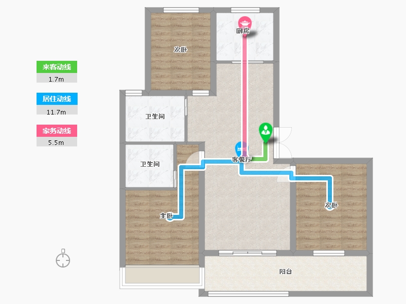 江苏省-连云港市-易居易墅-96.00-户型库-动静线