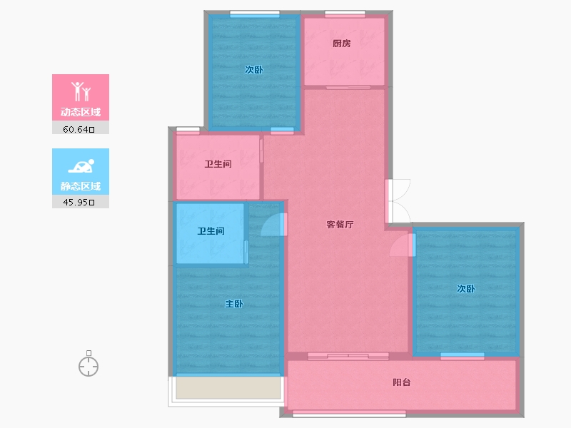 江苏省-连云港市-易居易墅-96.00-户型库-动静分区