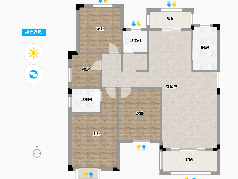 河南省-信阳市-美景东方-116.06-户型库-采光通风