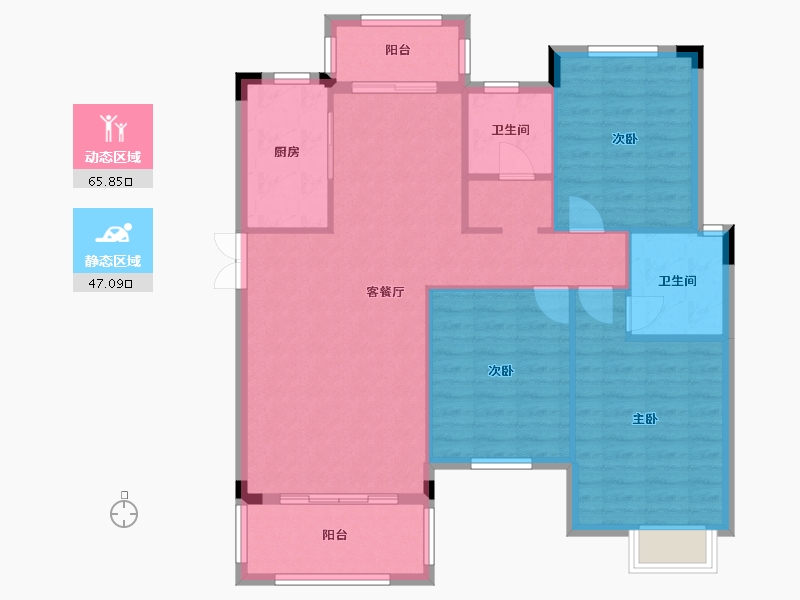 河南省-信阳市-美景东方-103.24-户型库-动静分区