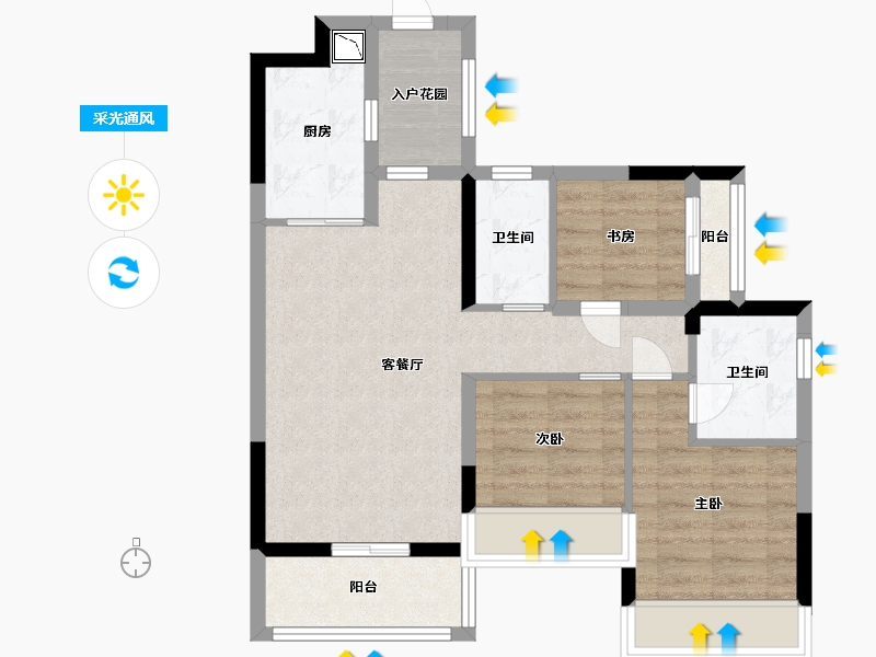 广东省-广州市-中海联睿品-68.00-户型库-采光通风