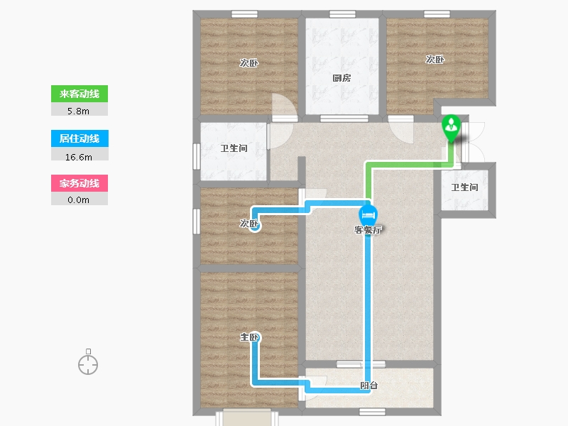 青海省-西宁市-舒裕华府综合小区-108.80-户型库-动静线