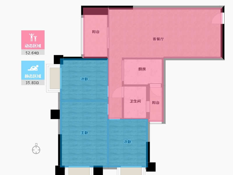 广东省-广州市-粤海拾桂府-79.26-户型库-动静分区