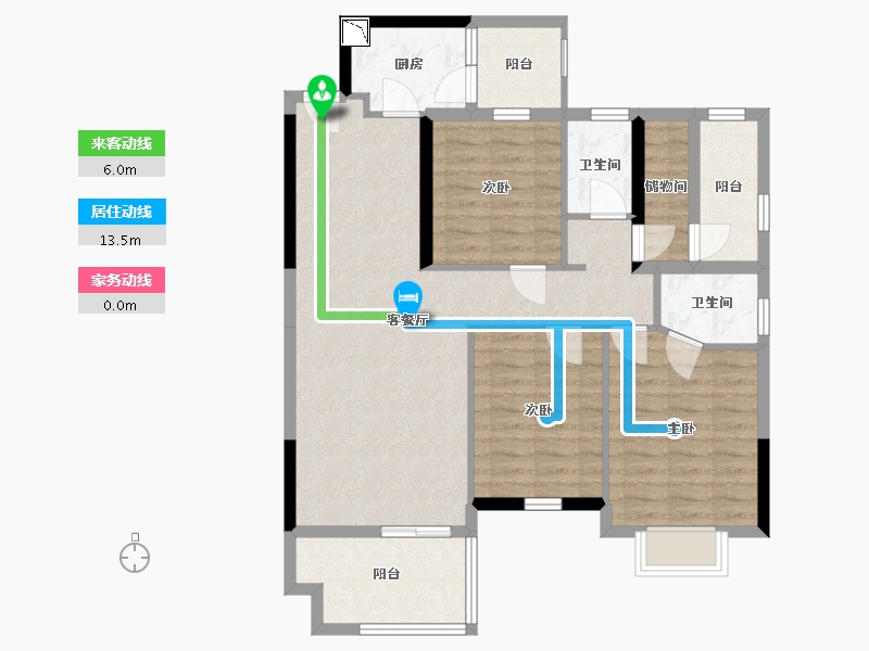 湖南省-衡阳市-鸿豪春风十里-95.77-户型库-动静线