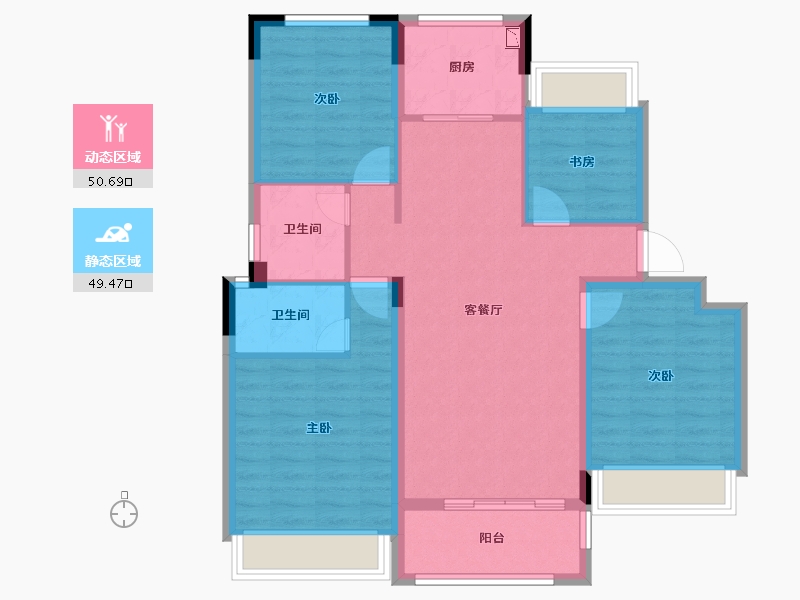 浙江省-衢州市-贝林・玉泉湾-89.77-户型库-动静分区