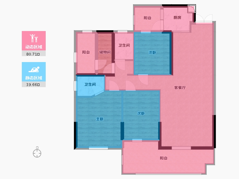 湖南省-衡阳市-鸿豪春风十里-107.87-户型库-动静分区