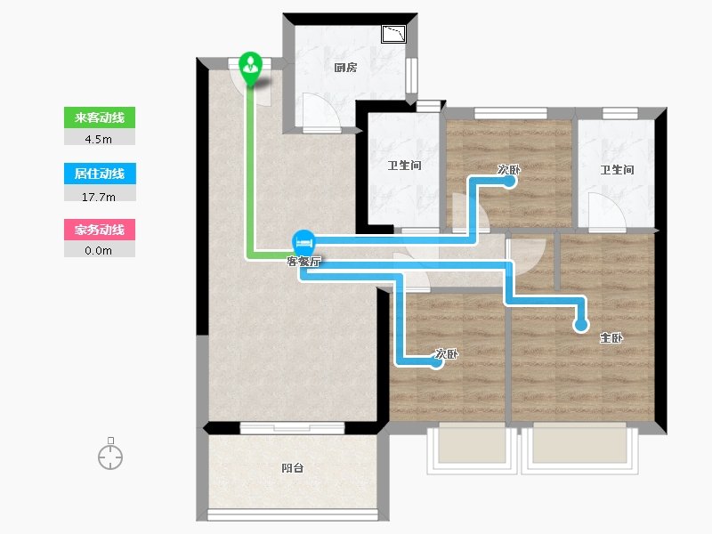 福建省-泉州市-金茂阳光城檀悦-67.00-户型库-动静线