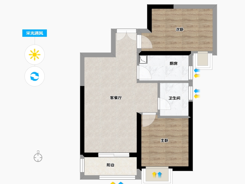 湖北省-武汉市-佳兆业广场天御-49.89-户型库-采光通风