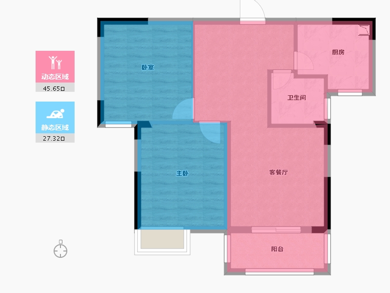 湖北省-武汉市-枫泽星都汇-65.41-户型库-动静分区